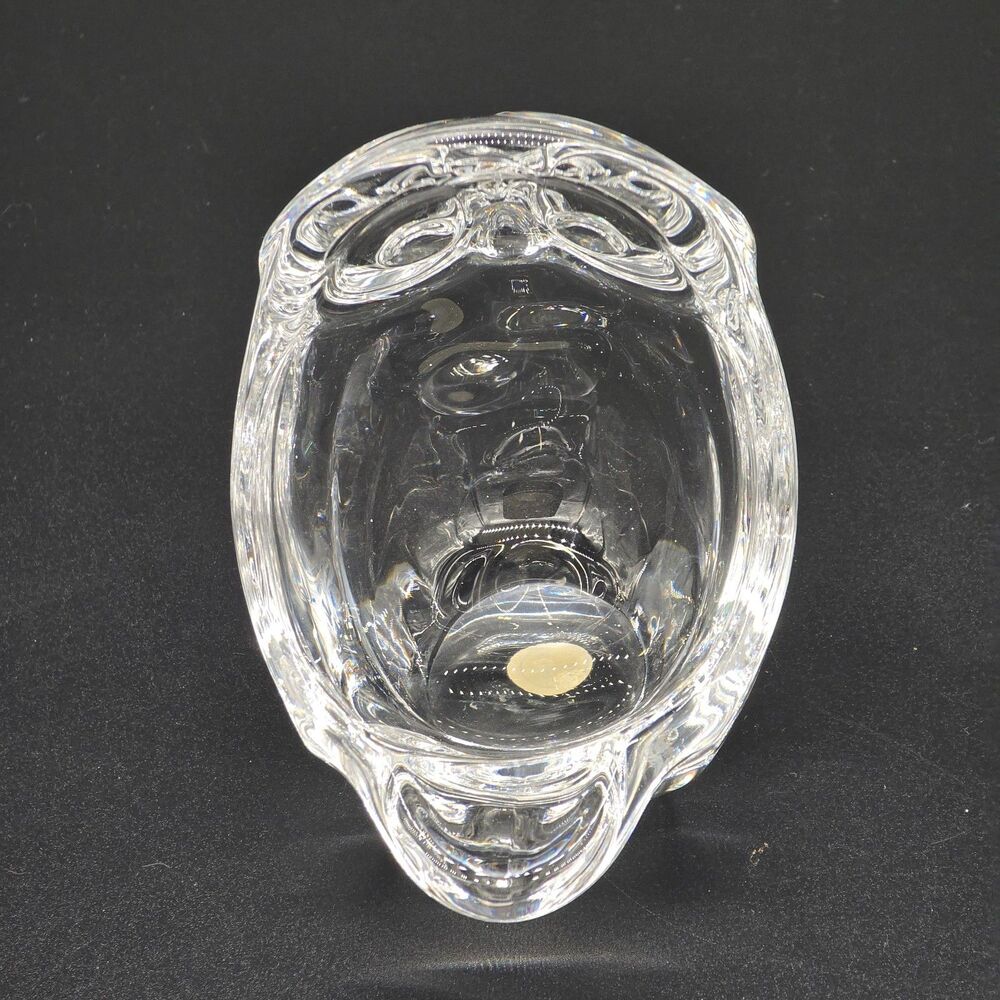 Vintage Art Vannes Crystal Owl Art Glass France Pipe Holder Trinket Dish - Picture 5 of 6